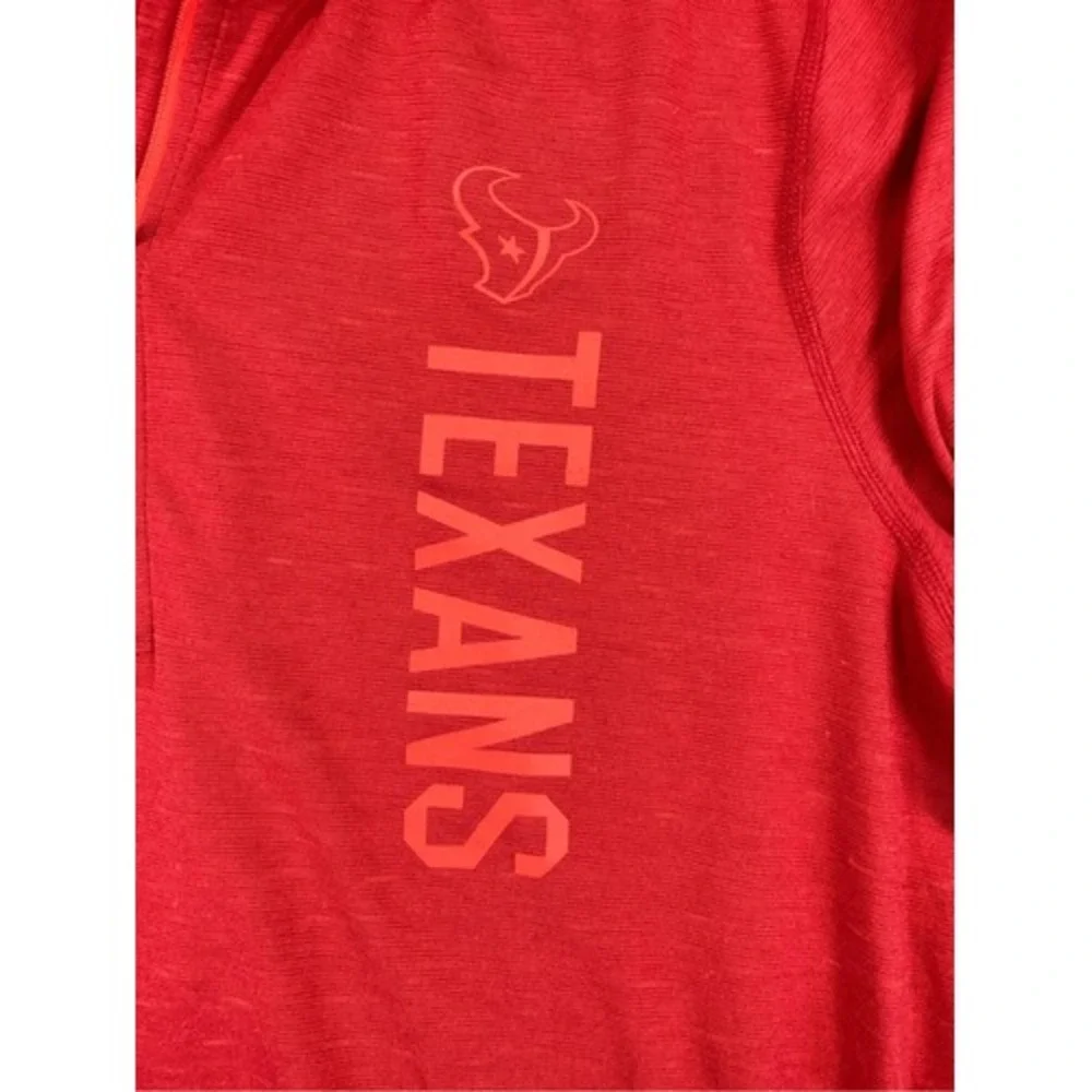 Nike‎ Houston Texans Quarter Zip Pullover Long Sleeve T Shirt Mens 2XL Red NFL